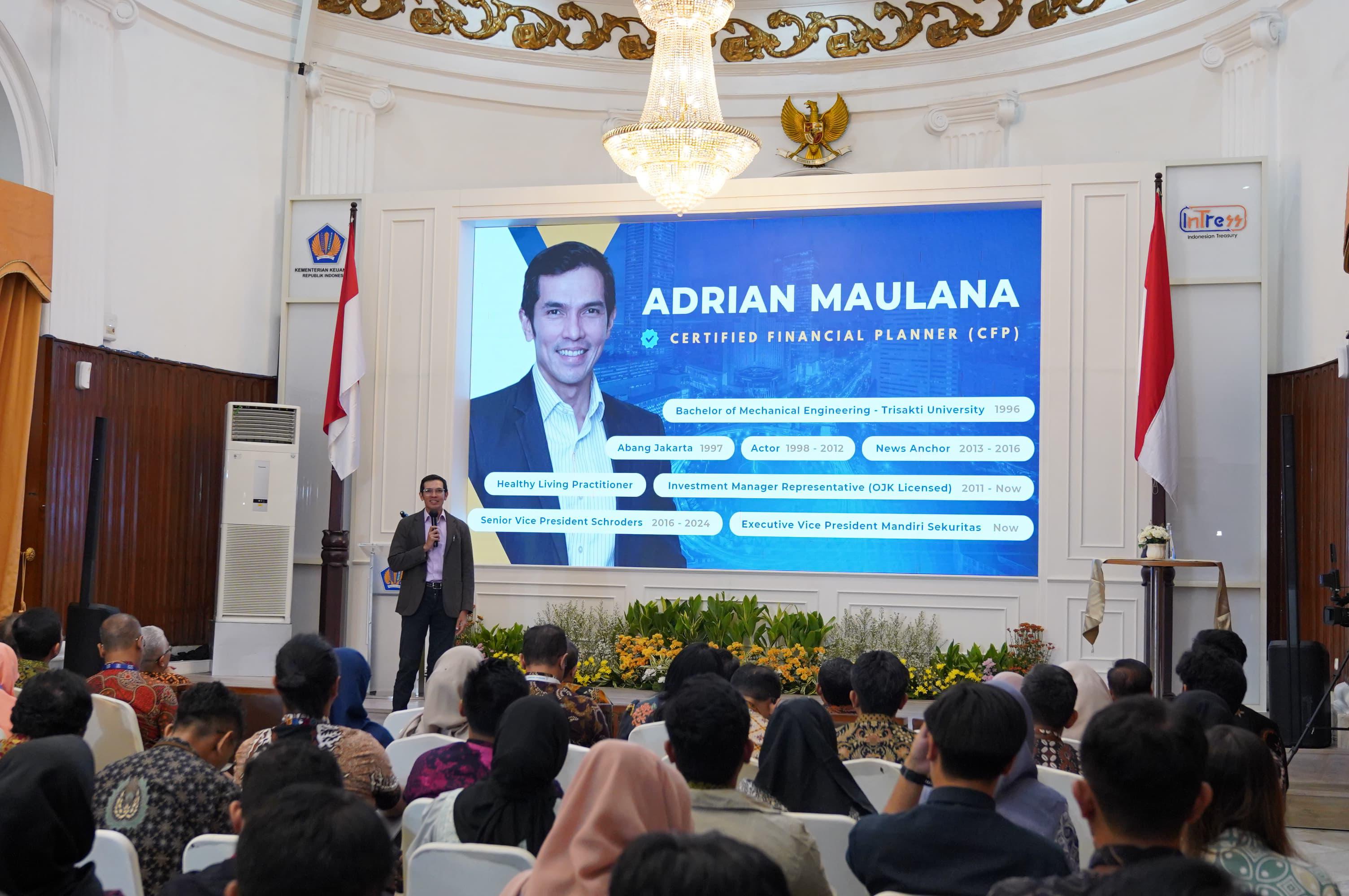 Adrian Maulana menjadi Narasumber Seminar Seni Pengelolaan Keuangan dan Gaya Hidup Sehat